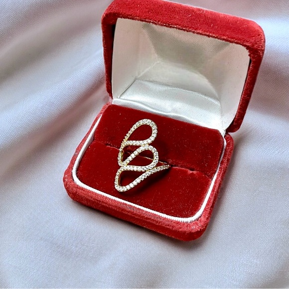 🌺Gold 925 CZ Swirl Ring - Picture 5 of 10